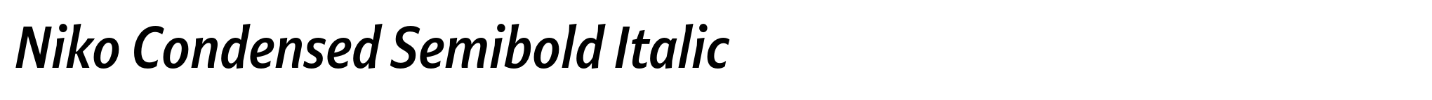 Niko Condensed Semibold Italic image
